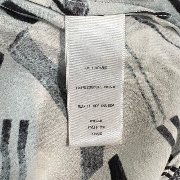 NICOLE MILLER ARTELIER long sleeve knot front printed blouse top size small - Picture 13 of 13